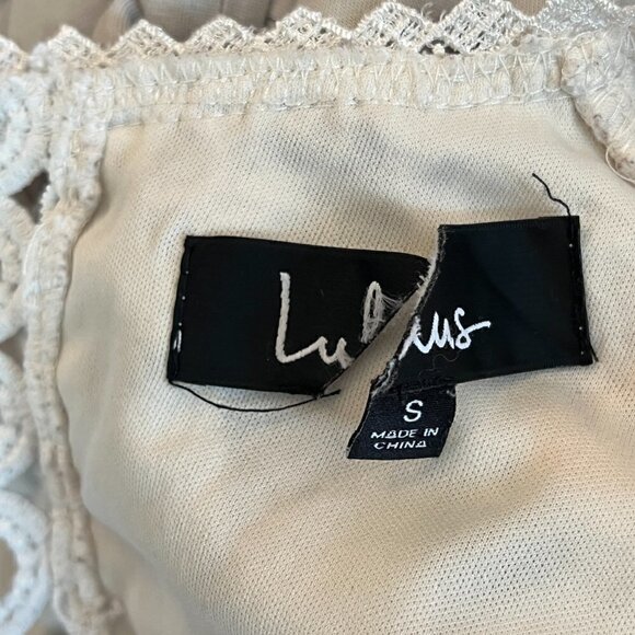 Lulus Kenna White Crochet Lace Sleeveless Bodycon Dress small - Picture 12 of 14